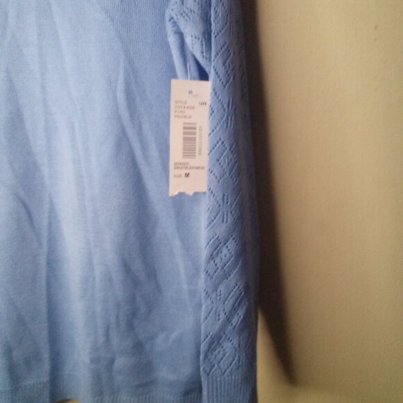 Southern Lady Sweater Pullover M Long Sleeve Cowl Neck Blue - Picture 9 of 16